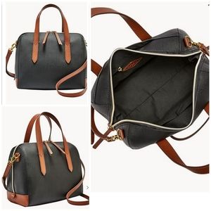Fossil Black and brown leather